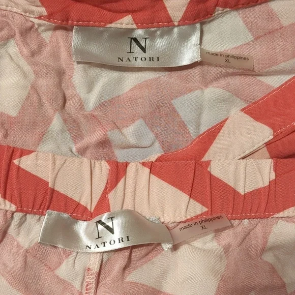 N Natori 2 piece Soho Geo print Challis Pajama Set Size XL - Picture 12 of 13